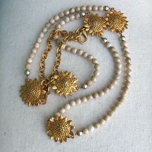 Unique vintage sunflower adjustable necklace